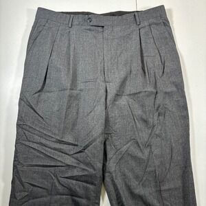 Brooks Brothers Dress Pants 38x31 Gray Pleated Cuffed 100% Wool Pant (Tag 40)